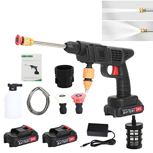Akku-Hochdruckreiniger, 24V, 200W, 240 L/h, 3,5 MPa, mit 2 Batterien und Zubehör, Schwarz Akku-Hochdruckreiniger, 24V, 200W, 240 L/h, 3,5 MPa, mit 2 Batterien und Zubehör, Schwarz von Rutaqian