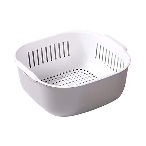 Küchen sieb Schüssel Set, Wasch Sieb Schüssel für Obst Gemüse Reis Pasta, Reinigung Entwässerung Schüssel große Kapazität Muttil funtional Grau m von Rutaqian