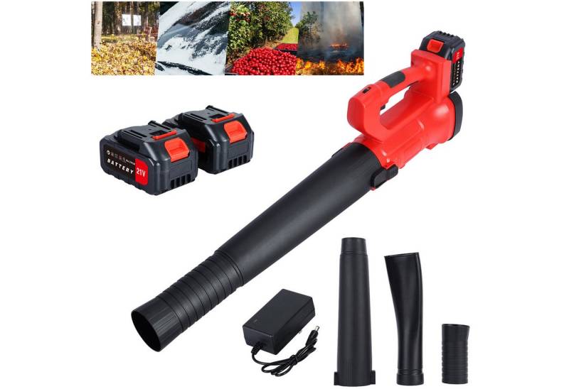 Rutaqian Akku-Laubbläser Laubbläser – 21V Laubbläser kabellos mit 2 Batterien und 1 Ladegerät, (batteriebetriebenes Laubbläser), batteriebetriebener Laubbläser für Rasenpflege, Hof, Gras, Terrasse. von Rutaqian