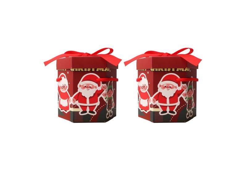 Rutaqian Aufbewahrungsbox 2 Stück Weihnachten Party Geschenkboxen, Weihnachten Süßigkeitskästen (Papier-Treat-Boxen für Weihnachten Partydekorationen), Weihnachten Mitbringsel Taschen von Rutaqian