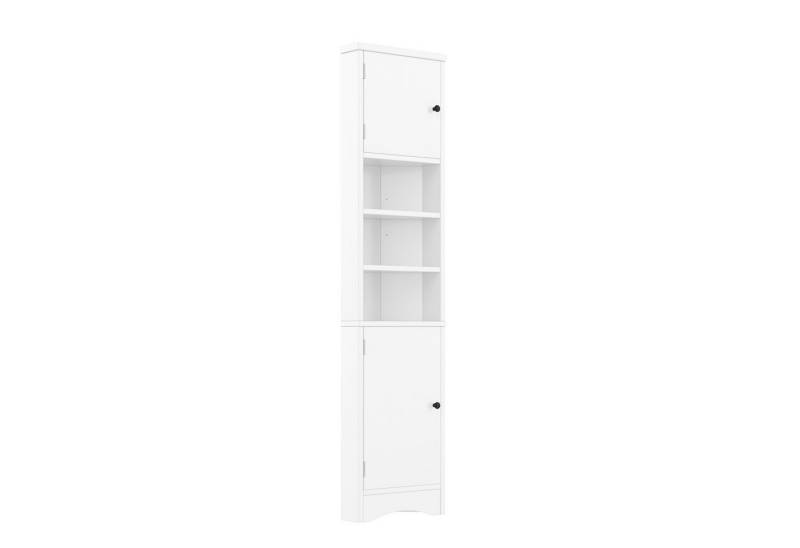 Rutaqian Beistellschrank 36.5x24.5x170cmDreieckiger Badezimmerschrank, Volllackierung drei offene Ablagefächer,verstellbare Einlegeböden,platzsparend von Rutaqian