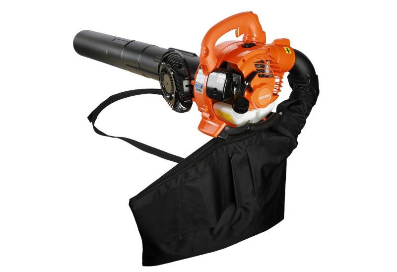 Rutaqian Benzin-Laubbläser Profi Benzin Laubbläser 2in1 Gartensauger mit 700 Watt Motorleistung, (Leistungsstarker und zuverlässiger Zweitaktmotor mit 26 cm³ Hubraum, Benzin Gebläse umbaubar zum Gartensauger & Laubhäcksler), mit Fangsack und Rohren für besonders leichte Führung von Rutaqian