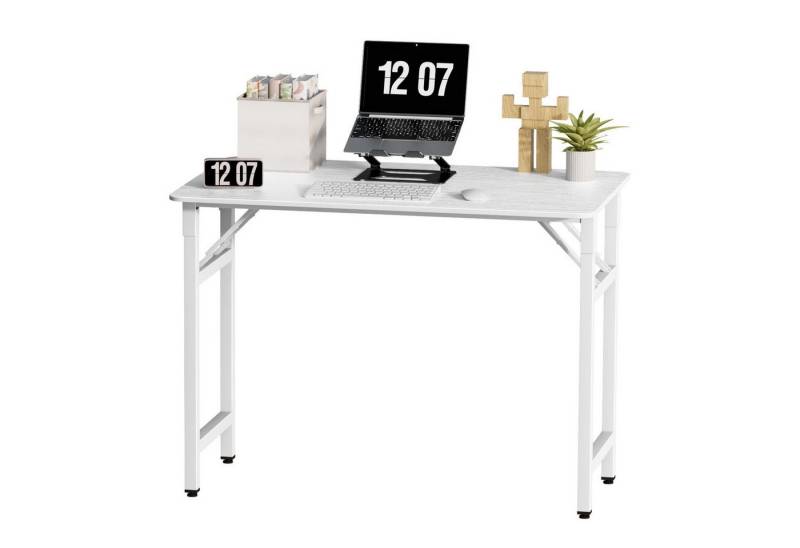 Rutaqian Computertisch Klapptisch Computertisch 80~ 120x60x75cm PC Schreibtisch Schreibtisch (1-St), PC-Tisch mit abgerundeten Ecken für Schlafzimmer, Arbeitszimmer von Rutaqian