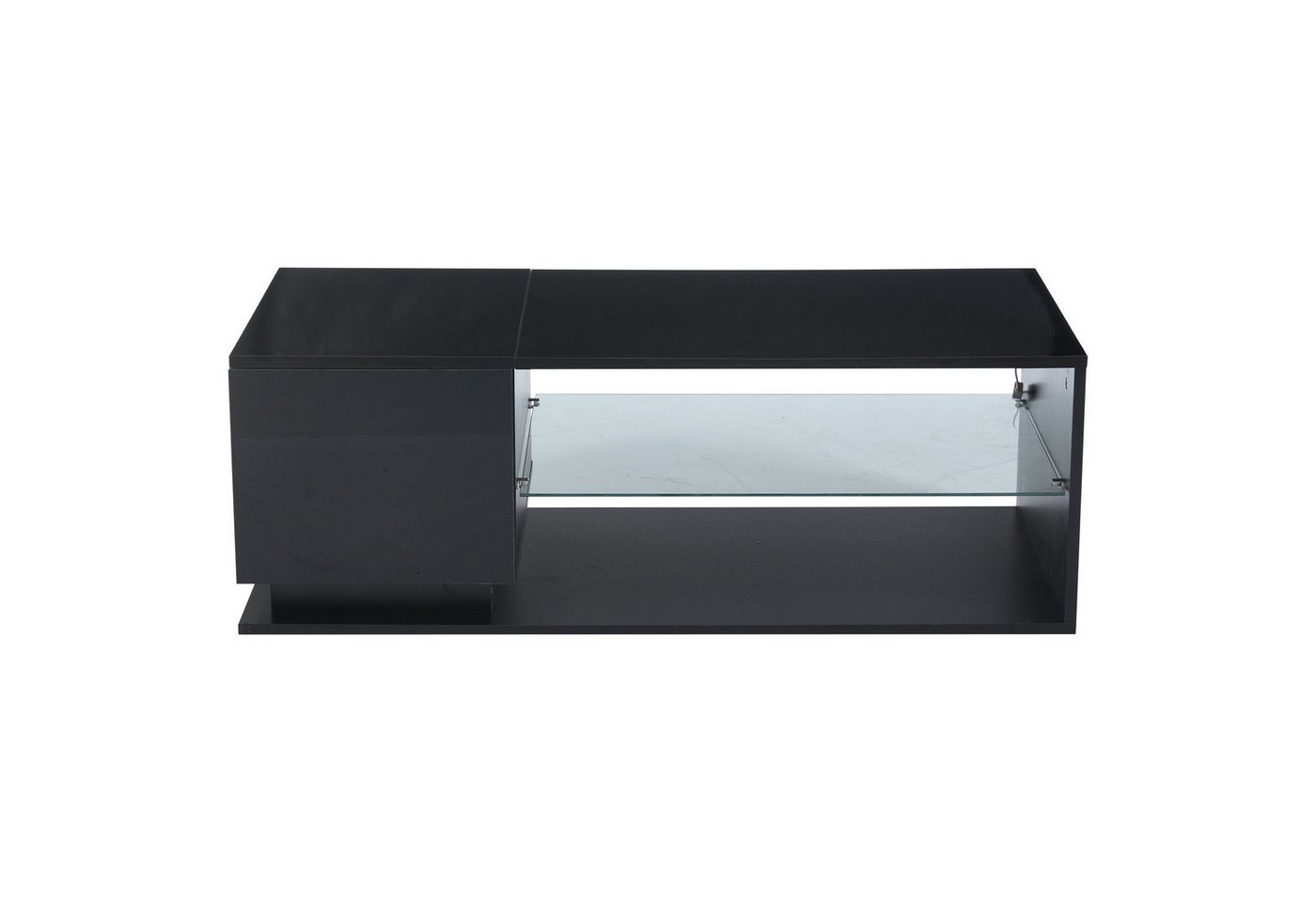 Rutaqian Couchtisch 105x50x36cm,Hochglanz Couchtisch,Kaffeetisch mit Stauraum, Wohnzimmertisch mit Beleuchtungund LED-Lichtleiste Rutaqian Couchtisch 105x50x36cm,Hochglanz Couchtisch,Kaffeetisch mit Stauraum, Wohnzimmertisch mit Beleuchtungund LED-Lichtleiste von Rutaqian