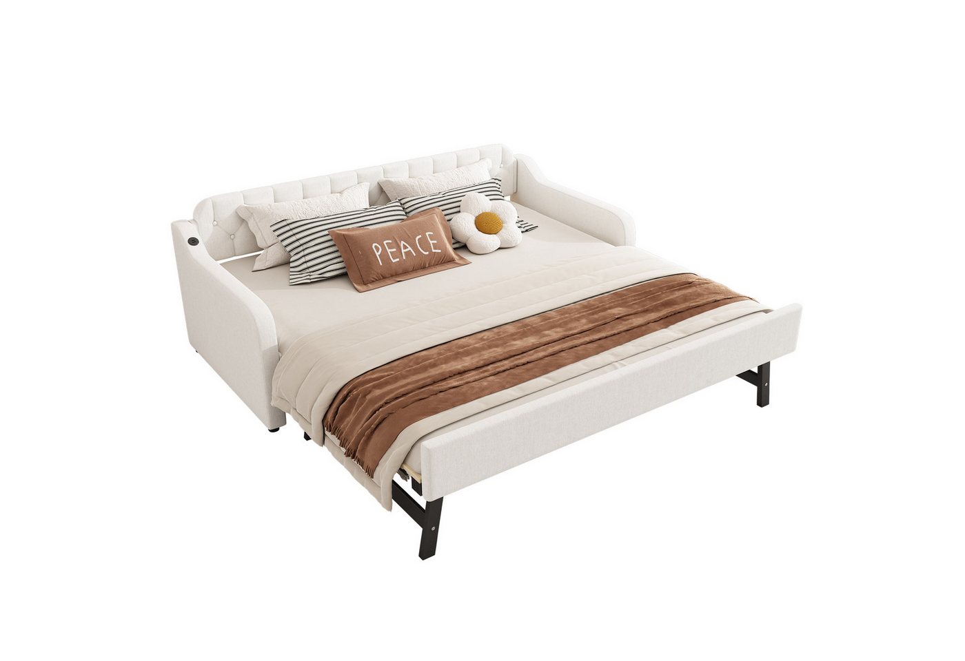Rutaqian Daybed 90*200cm Schlafsofa, mit ausziehbares Rollbett, USB-Anschluss Rutaqian Daybed 90*200cm Schlafsofa, mit ausziehbares Rollbett, USB-Anschluss von Rutaqian