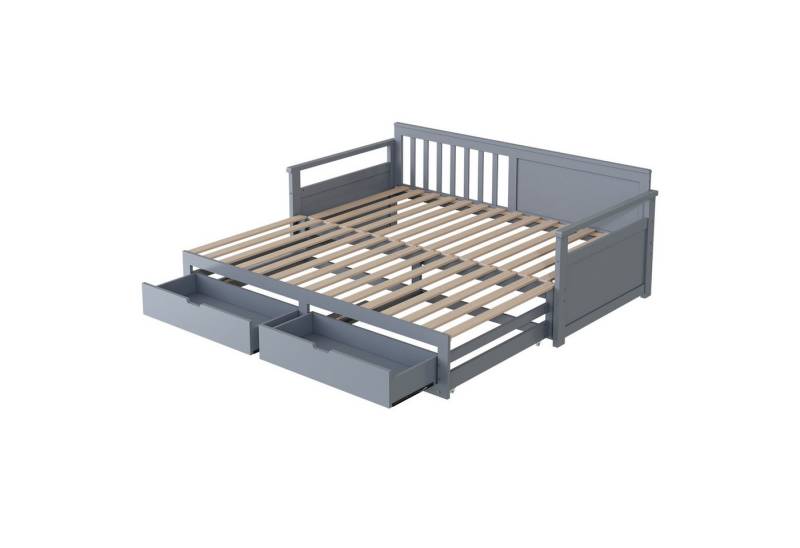 Rutaqian Daybed Multifunktionales Zwei-in-Eins-Tagesbett mit Kiefernbett, Schubladen von Rutaqian