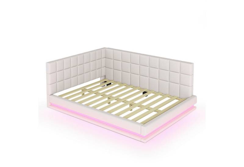 Rutaqian Daybed Polsterbett Schlafsofa mit LED Lichtleiste, USB Steckdose von Rutaqian