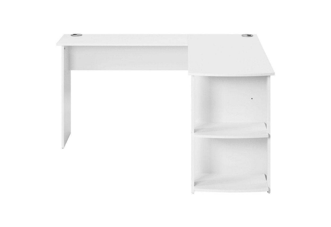 Rutaqian Eckschreibtisch Eckschreibtisch 140 CM Computertisch Schreibtisch, L-förm Eckschreibtisch mit 2 Ablagen,H75/B140/L140 CM Weiß von Rutaqian