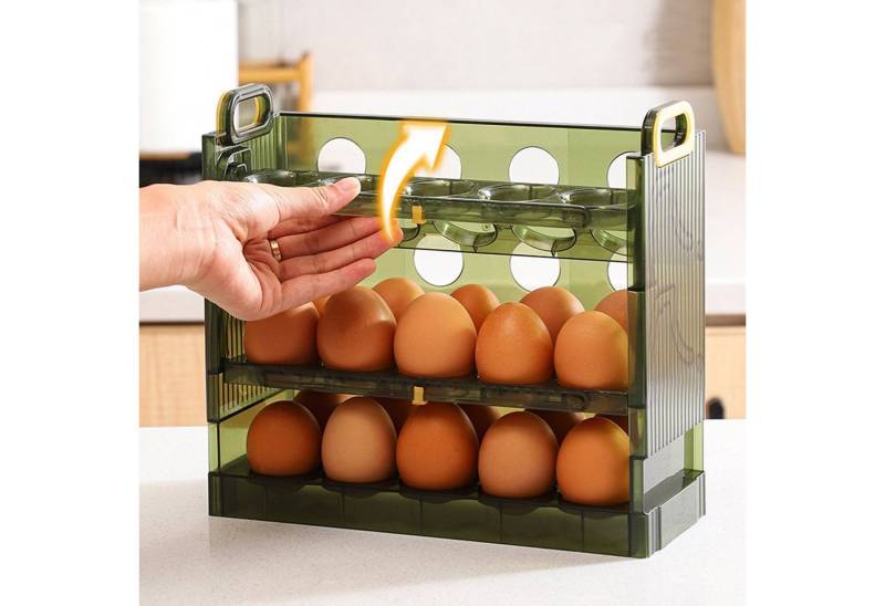 Rutaqian Eierbecher Eierbehälter, kleine Aufbewahrungsbox aus Kunststoff für 20/30 Eier, Geeignet für 20 / 30 Eier von Rutaqian