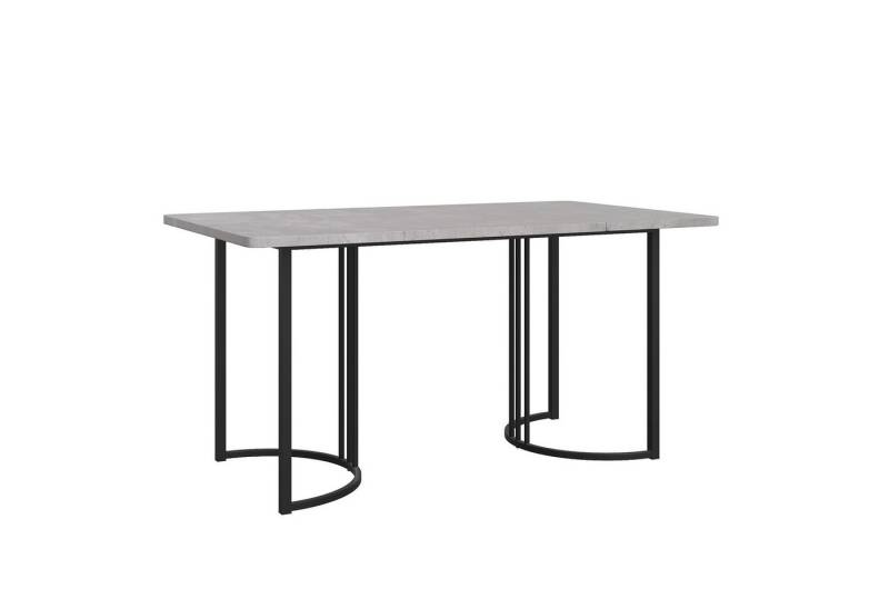 Rutaqian Esstisch Küchentisch 140 x 80cm, modern, Gestell aus Metall Rechteckiger, (1-St), mit verstellbaren Füßen, für Esszimmer Wohnzimmer, Grau von Rutaqian