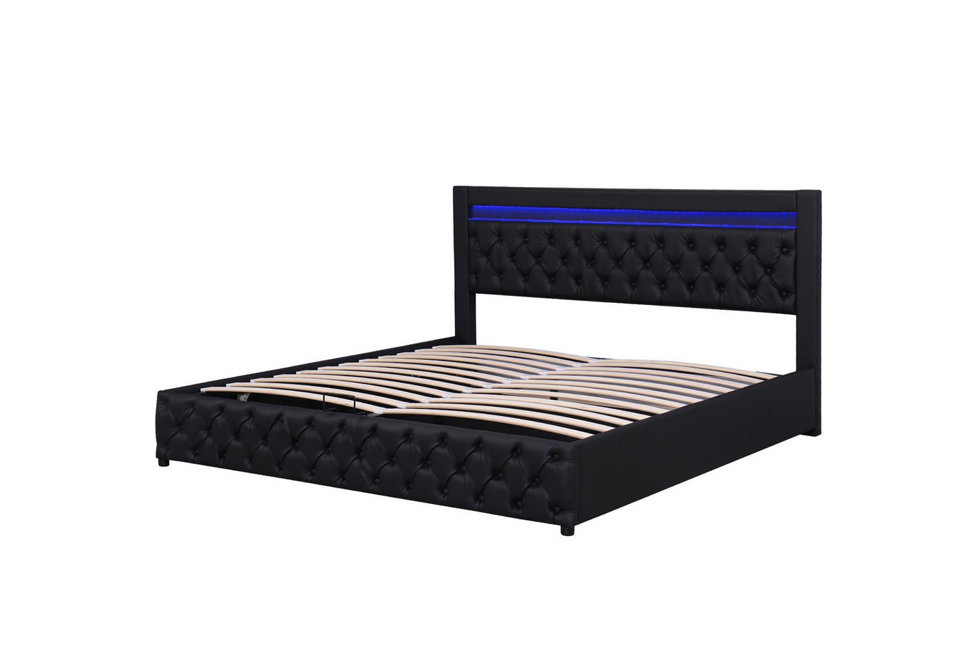 Rutaqian Funktionsbett Polsterbett mit Lattenrost und Stauraum, mit LED-Beleuchtung Rutaqian Funktionsbett Polsterbett mit Lattenrost und Stauraum, mit LED-Beleuchtung von Rutaqian