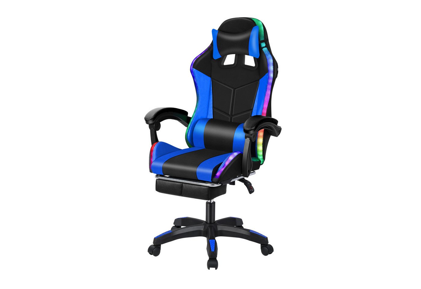 Rutaqian Gaming-Stuhl Gaming-Stuhl, Computerstuhl Ergonomischer Gaming Stuhl mit Fußstütze, Gaming Chair mit LED Beleuchtung und Massagefunktion Rutaqian Gaming-Stuhl Gaming-Stuhl, Computerstuhl Ergonomischer Gaming Stuhl mit Fußstütze, Gaming Chair mit LED Beleuchtung und Massagefunktion von Rutaqian