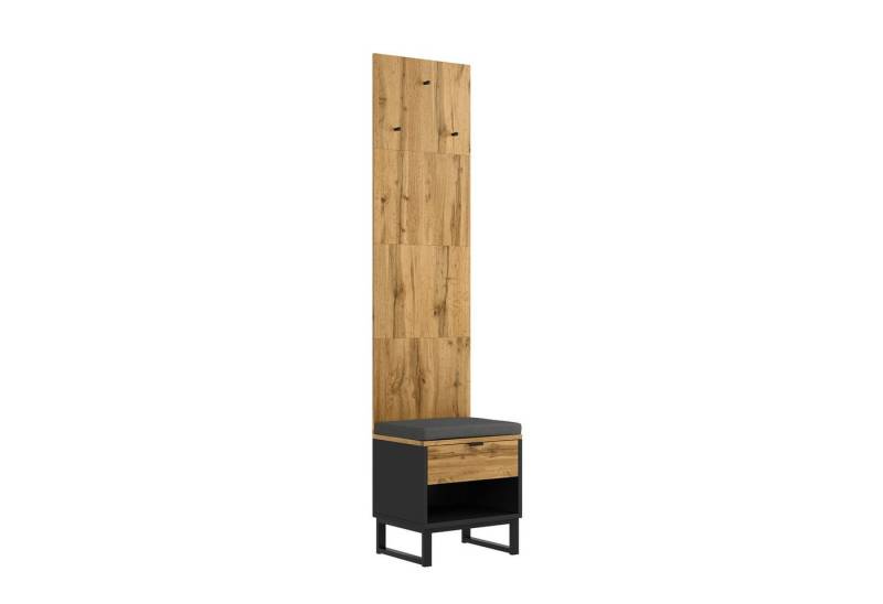 Rutaqian Garderoben-Set Garderobenset Schuhschrank hängend, Mehrzweckschrank 210×40×50 cm, (1-St., Hängeaccessoires an der Vorderseite und Schubladen), mit Schuhhocker und Kissen von Rutaqian