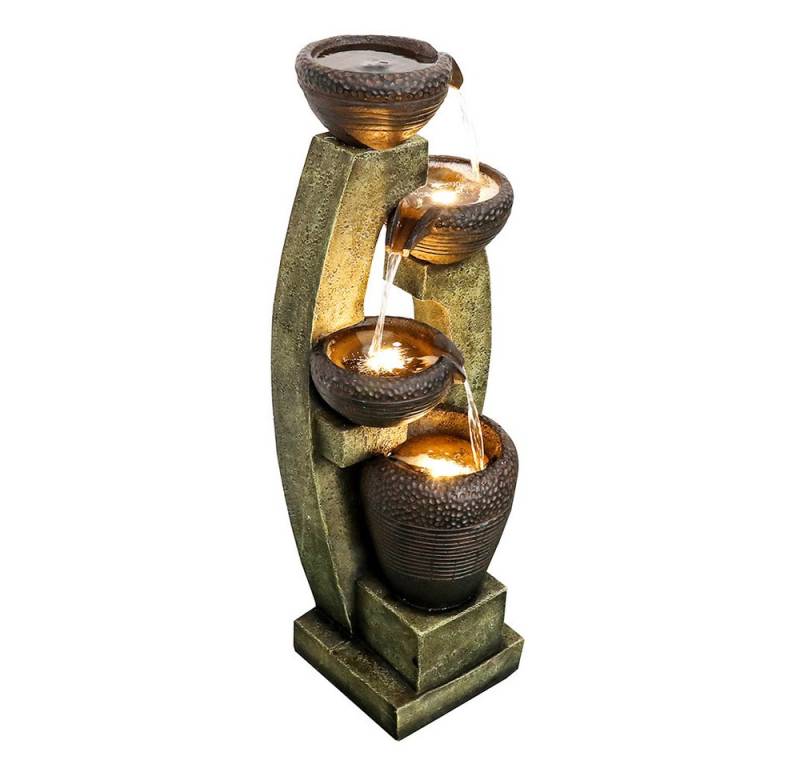 Rutaqian Gartenbrunnen 100 cm hoch moderner Gartenbrunnen mit zeitgenössischem Design, für Garten und Terrassendekoration von Rutaqian