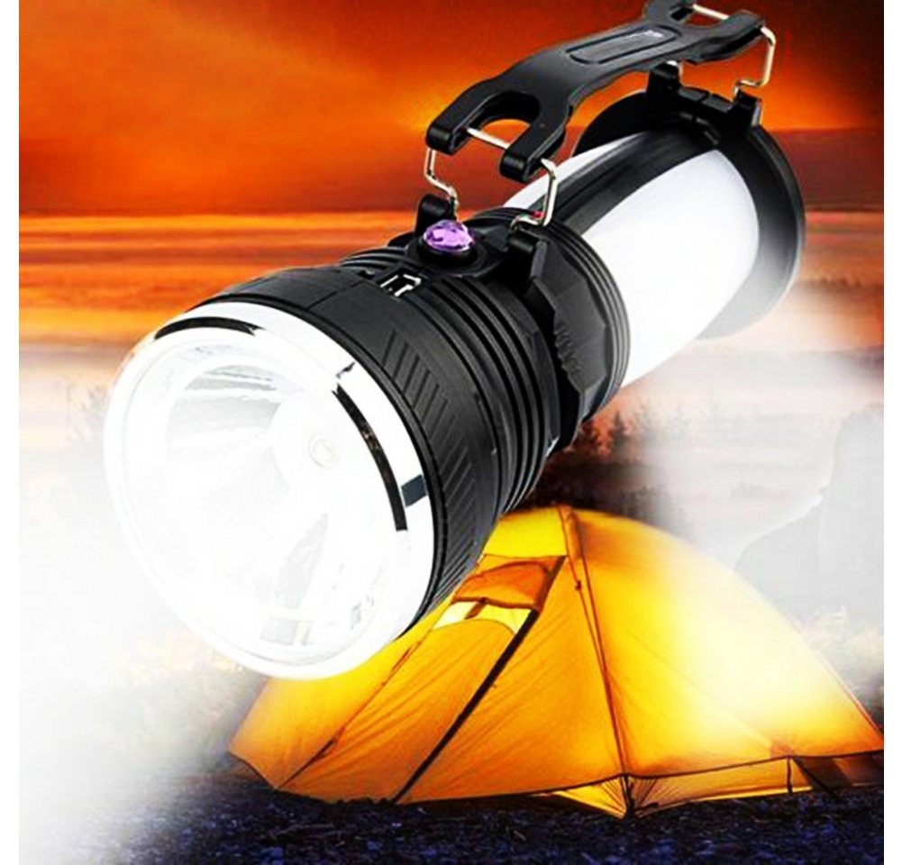 Rutaqian Gartenleuchte Camping Licht Solar Strahler Zeltlampe Superhelle Wandern Taschenlampe, LED fest integriert, Tageslichtweiß von Rutaqian