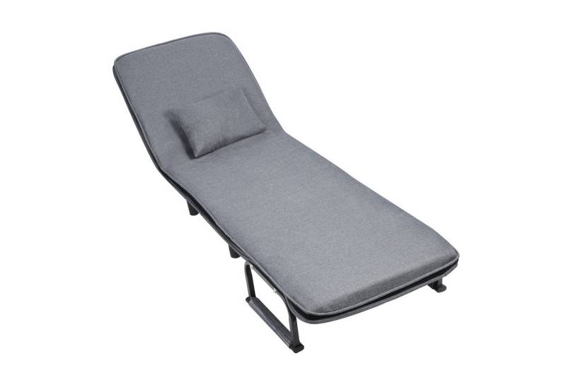 Rutaqian Gartenliege 3 in 1 Schlafsofa, Sessel Bett,Verstellbarer klappbarer Liegestuhl, 1 St., für Camping, Schwimmbad, Schlafzimmer, Büro, Terrasse, grau, Cabrio Schlafsofa mit verstellbarer Rückenlehne von Rutaqian
