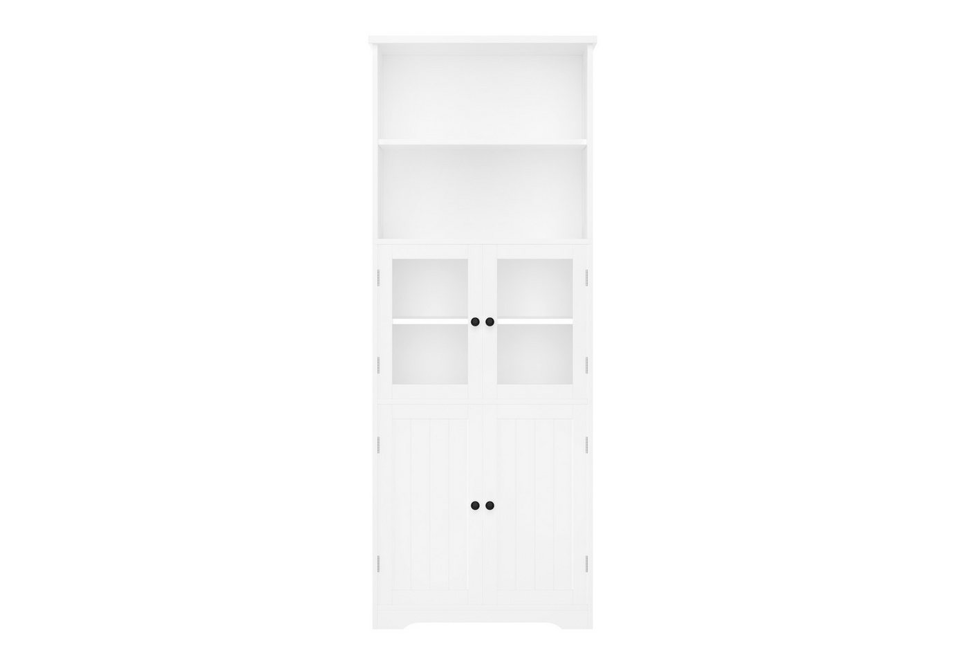 Rutaqian Hochschrank 57.4 x 28.5 x 160cm Badezimmer-Hochschrank mit Stauraum Volllackierung, Glasschranktür,zwei offene Ablagefächer Rutaqian Hochschrank 57.4 x 28.5 x 160cm Badezimmer-Hochschrank mit Stauraum Volllackierung, Glasschranktür,zwei offene Ablagefächer von Rutaqian