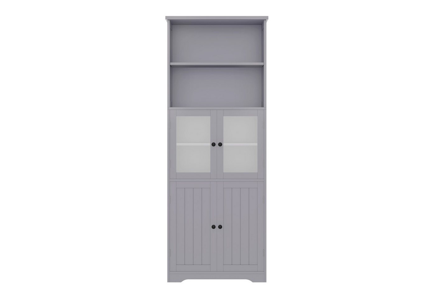 Rutaqian Hochschrank 57.4 x 28.5 x 160cm Badezimmer-Hochschrank mit Stauraum Volllackierung, Glasschranktür,zwei offene Ablagefächer Rutaqian Hochschrank 57.4 x 28.5 x 160cm Badezimmer-Hochschrank mit Stauraum Volllackierung, Glasschranktür,zwei offene Ablagefächer von Rutaqian