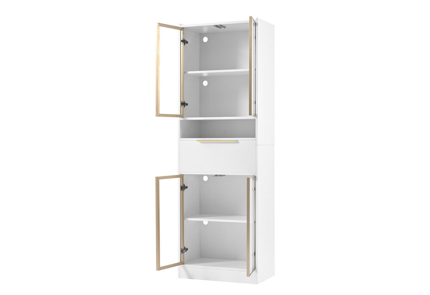 Rutaqian Hochschrank mit 16-Farb-LED,Bluetooth,60×35×180cm,Vitrine mit Glasfront,Schublade, Stauraum & Beleuchtung für Wohnzimmer, MDF & Sicherheitsglas Rutaqian Hochschrank mit 16-Farb-LED,Bluetooth,60×35×180cm,Vitrine mit Glasfront,Schublade, Stauraum & Beleuchtung für Wohnzimmer, MDF & Sicherheitsglas von Rutaqian
