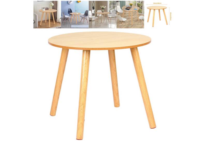 Rutaqian Küchentisch Haushalt Kleine Wohnung Esstisch, Einfache Runde Küchentisch (HxD: 50 x 60 cm,  Nordic Style Food Table), mit glatter Oberfläche, 4 Holzbeine von Rutaqian