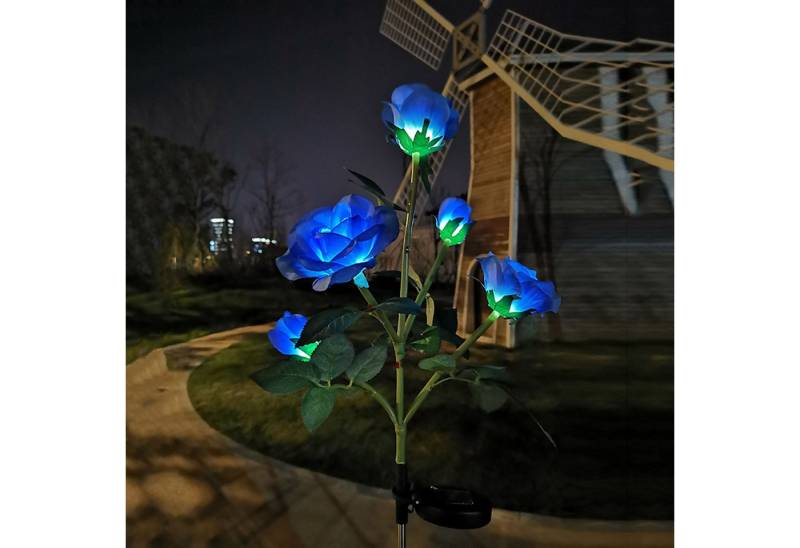 Rutaqian LED Solarleuchte Rosenblüten-Solar-Gartenleuchte Verbessertes LED-Solarlicht, 5 Blumen/Bündel, Wasserdichte Solar-dekorative Lichter für Weg, Hof, Garten, Rasen von Rutaqian