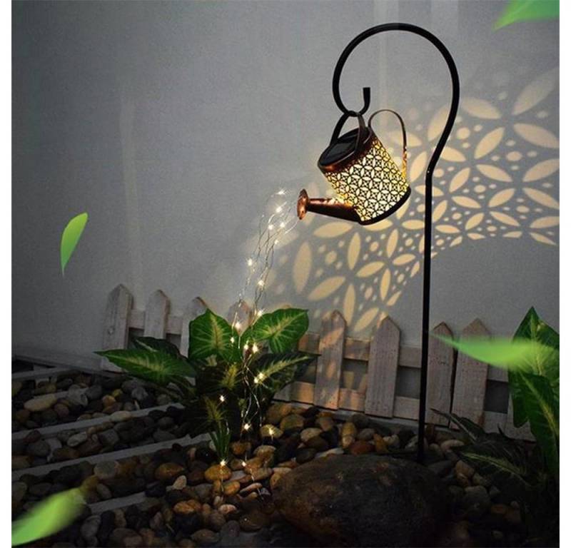Rutaqian LED Solarleuchte Solarleuchte Garten Gießkanne Lichter LED Leuchten Wasserfall Lampen, LED wechselbar, Warmweiß von Rutaqian
