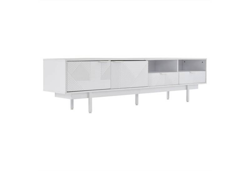 Rutaqian Lowboard Moderner Böhmischer TV-Schrank mit Abstrakten Geometrischen Linien (1 St., für 90 Zoll Fernseher, 200x40x51 cm), Minimalistische Schranktürdekoration und Stauraum von Rutaqian