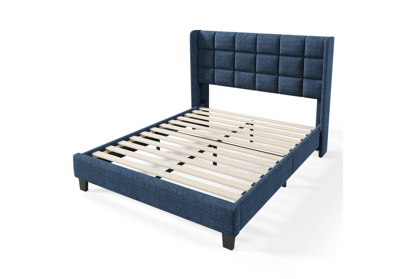 Rutaqian Polsterbett Bettgestell Doppelbett Mit seinem gepolstertes Kopfteil und Lattenrost (1-tlg), einfacher Stil, 140x200cm, in Leinen von Rutaqian