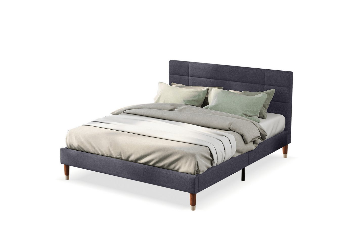 Rutaqian Polsterbett Doppelbett Bettgestell mit Lattenrost und Kopfteil, (1-tlg., für Erwachsene&Jugendliche), 140x200 cm, Einzigartiges Design, ohne Matratze von Rutaqian