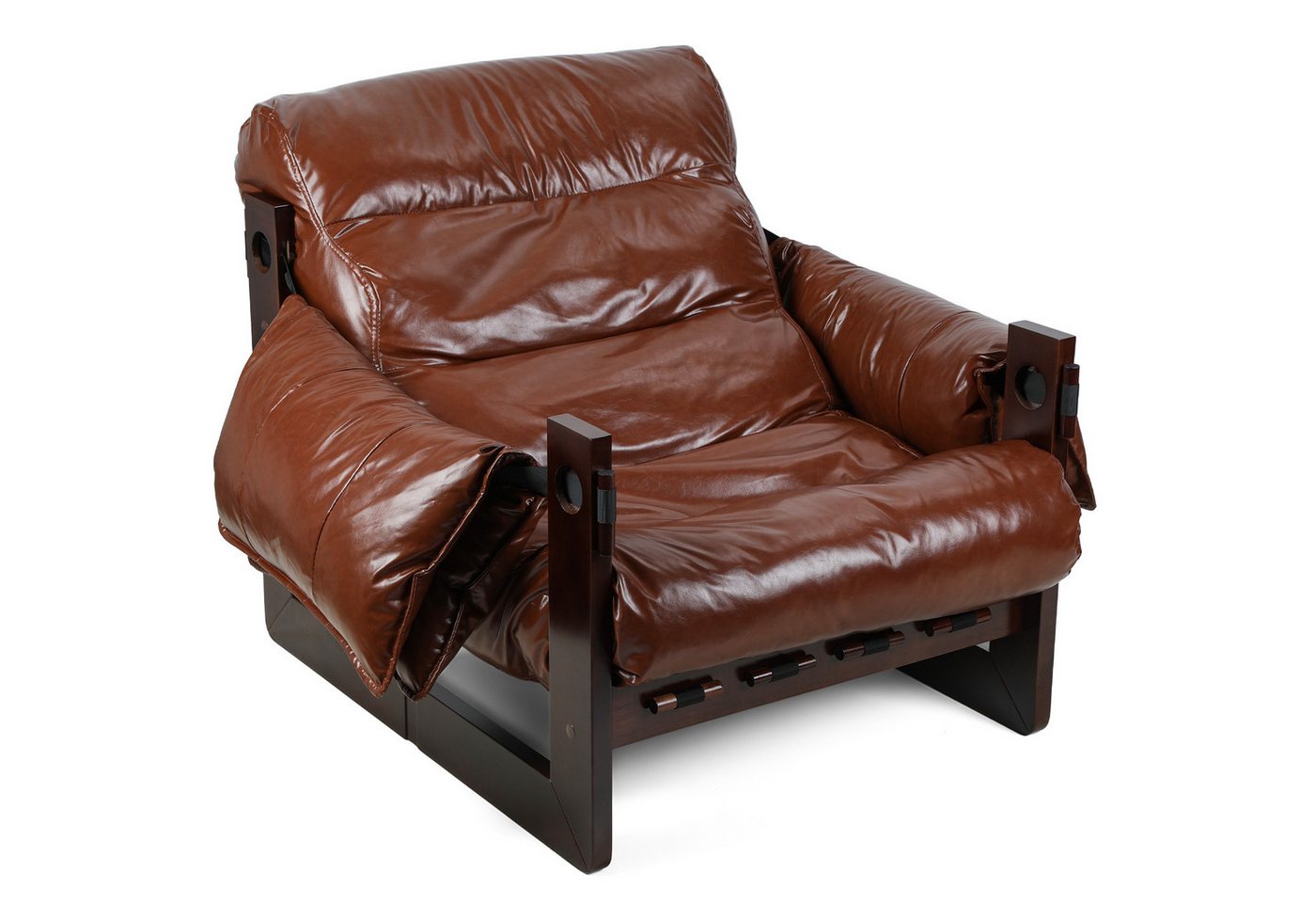 Rutaqian Relaxsessel Fernsehsessel mit Abnehmbares Kissen,aus Kunstleder, 85 x 75 x 70cm (1 x Ruhesessel, 2 x Abnehmbares Kissen), Übergroßer Akzentstul TV-Sessel für Schlaf und Wohnzimmer,bis 150KG von Rutaqian