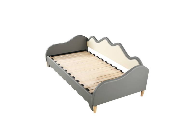 Rutaqian Schlafsofa Daybett 90x190cm mit Rollbett, Einzelbett Schlafsofa mit LED, Jugendbet, Kinderbett mit Schubladen, Lattenrost und Kopfteil, ohne Matratze von Rutaqian