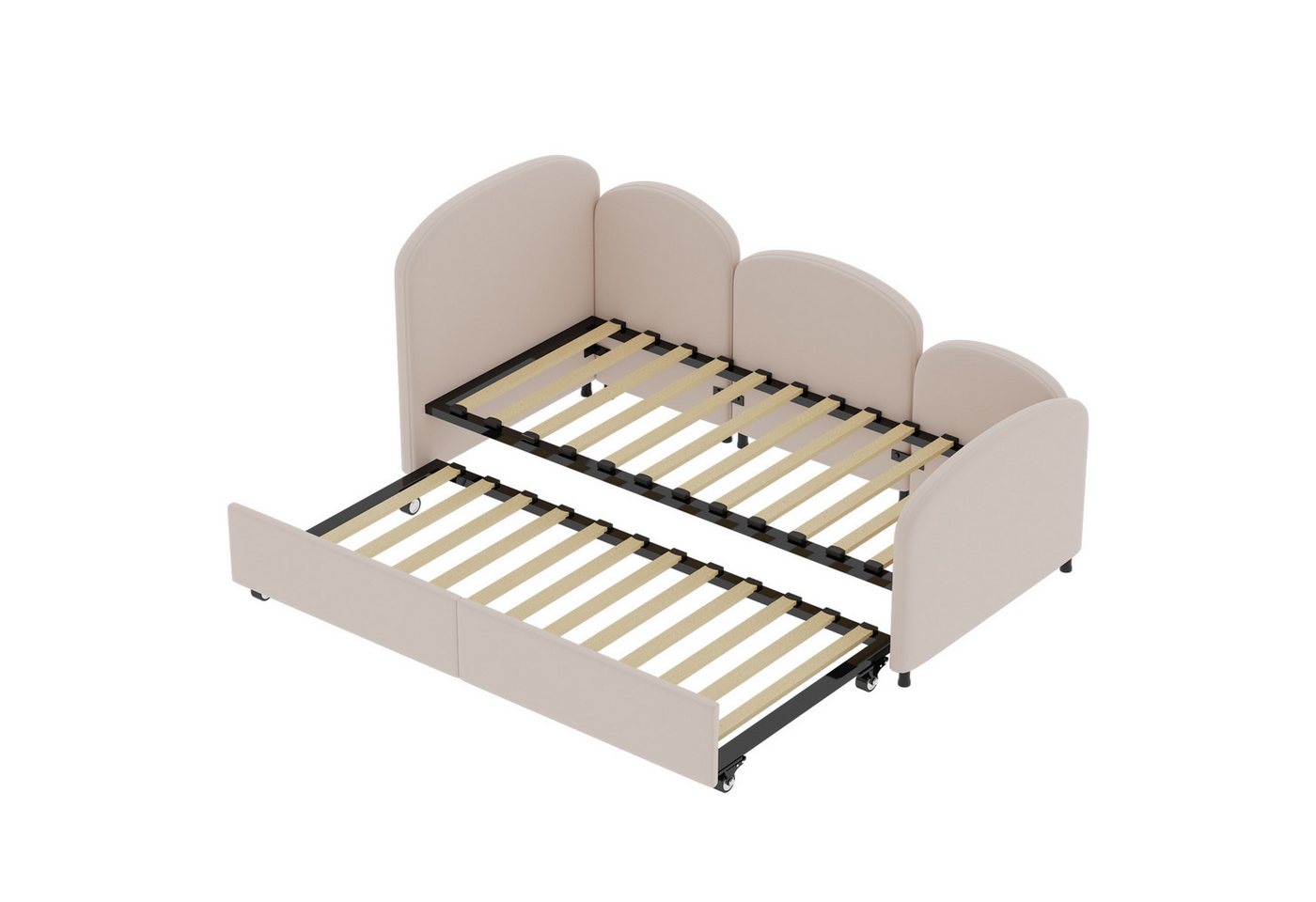 Rutaqian Schlafsofa Daybett Tagesbett Polsterbett mit Unterbett, 90 × 200 cm, 1 Teile, Einzelbett Ohne Matratze, Blumenform-Design, modernen Stil, aus Samt Rutaqian Schlafsofa Daybett Tagesbett Polsterbett mit Unterbett, 90 × 200 cm, 1 Teile, Einzelbett Ohne Matratze, Blumenform-Design, modernen Stil, aus Samt von Rutaqian