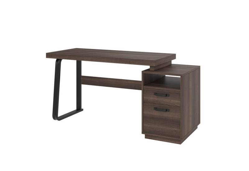 Rutaqian Schreibtisch 135 x 54 cm moderner Schreibtisch im minimalistischen Stil, multifunktionales Aufbewahungsdesign, geräuschlose Schublade,braun von Rutaqian
