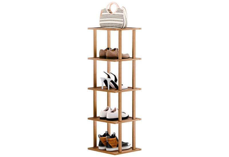 Rutaqian Schuhregal 5/6/7/ 8Lagiges Schuhregal Schmal und Hoch Holz, Shoe Rack für Eingang von Rutaqian