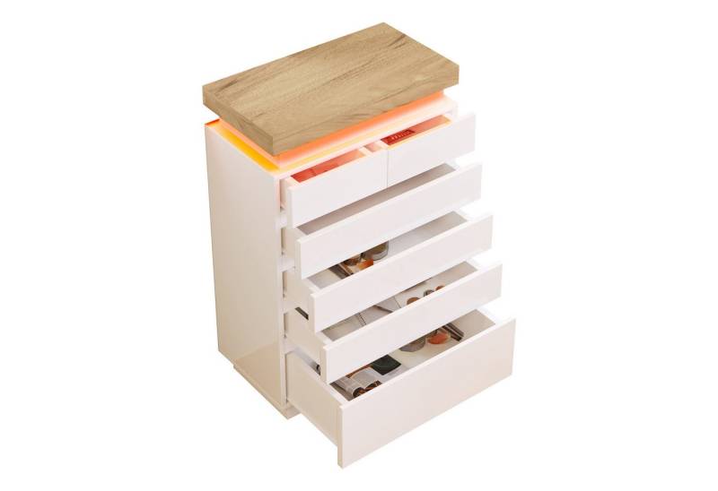 Rutaqian Sideboard Kommode, Hochglanz Sideboard, LED Beleuchtung (App Control) (1 St) von Rutaqian