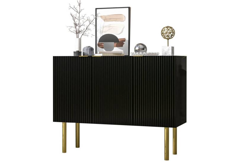 Rutaqian Sideboard Moderner Sideboard, verstellbaren Regalböden und Metallbeinen (1 St), geeignet für Esszimmer, Wohnzimmer und Küche,120x42x93cm von Rutaqian