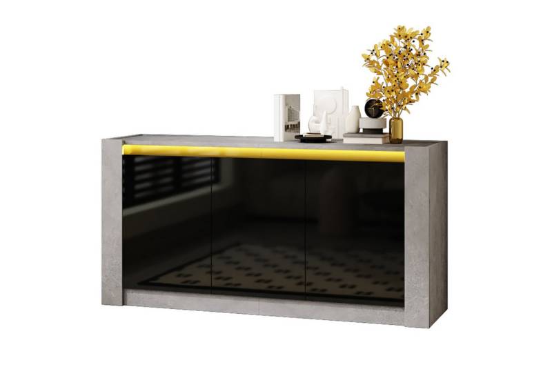 Rutaqian Sideboard Sideboard, Hochglanz farblich passender Kabinett, griffloses Design (1 St), mit Dämpfungsscharnieren und verstellbaren Einlegeböden von Rutaqian