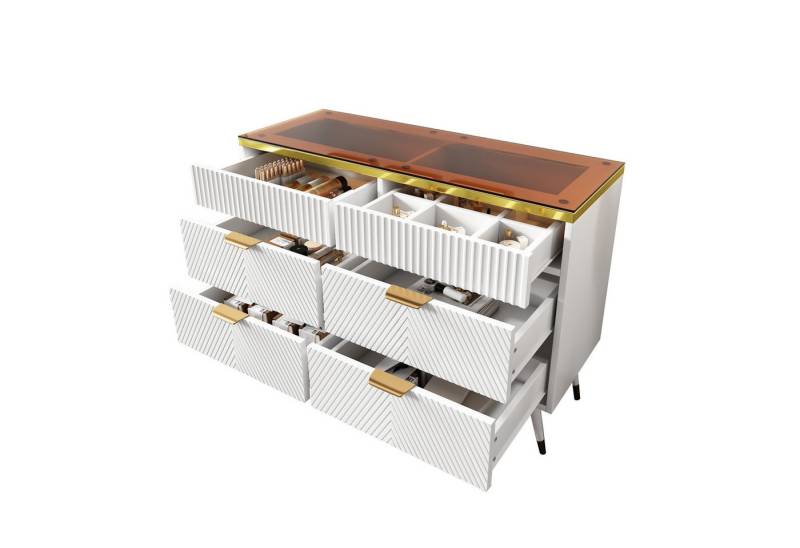Rutaqian Sideboard Sideboard, Kommode mit 6 Schubladen,Hochschrank (1 St) von Rutaqian