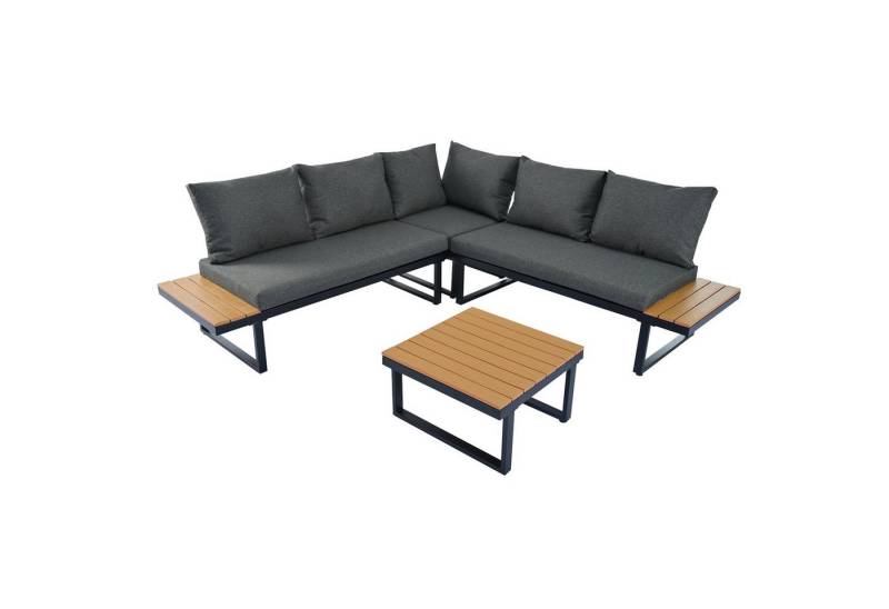 Rutaqian Sitzgruppe Garten-Freizeitsitzgruppe mit Regalen, Couchtisch, Kissenbezug, (mit Verstellbarer Winkel-Liegefunktion (5 Stufen verstellbar, bis zu 55), Garten-Freizeitset, Outdoor-Liegestuhl für Terrasse, Garten, Balkon) von Rutaqian