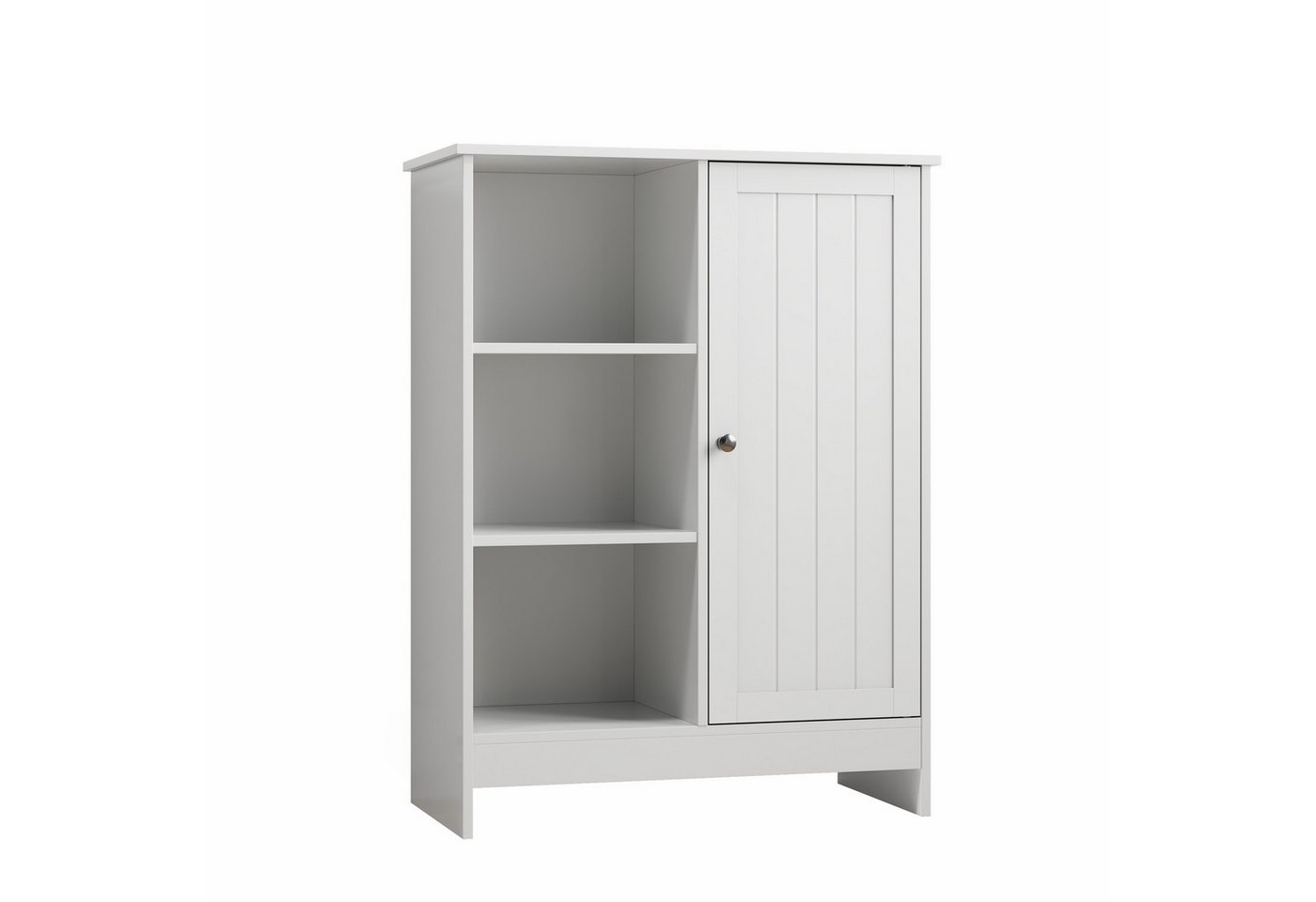 Rutaqian Stauraumregal Badezimmerschrank,freistehendes Lagerregal für die Küche, 60x30x80(LxBxH)cm,Bodenlagerschrank mit 1 Schrank,3 offenen Fächern von Rutaqian