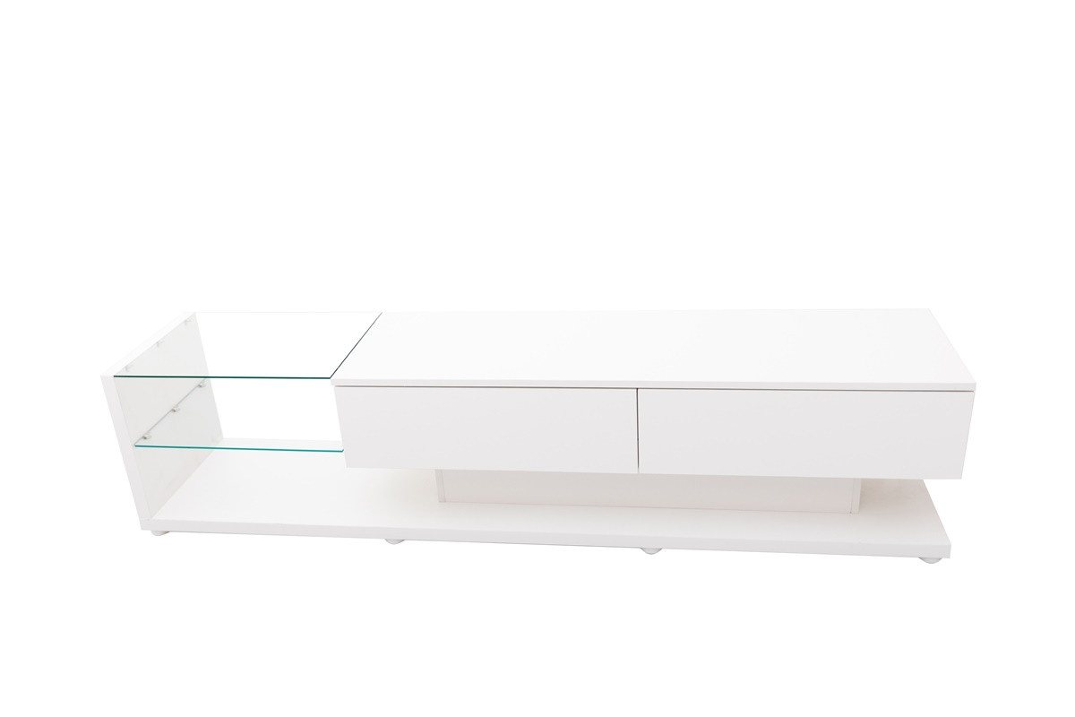 Rutaqian TV-Schrank TV-Schränke mit 2 Schublade, Glastrennwände, Variable LED-Beleuchtung (Lowboards, Hochglanz-Wohnzimmermöbel,170x36x38 cm) von Rutaqian