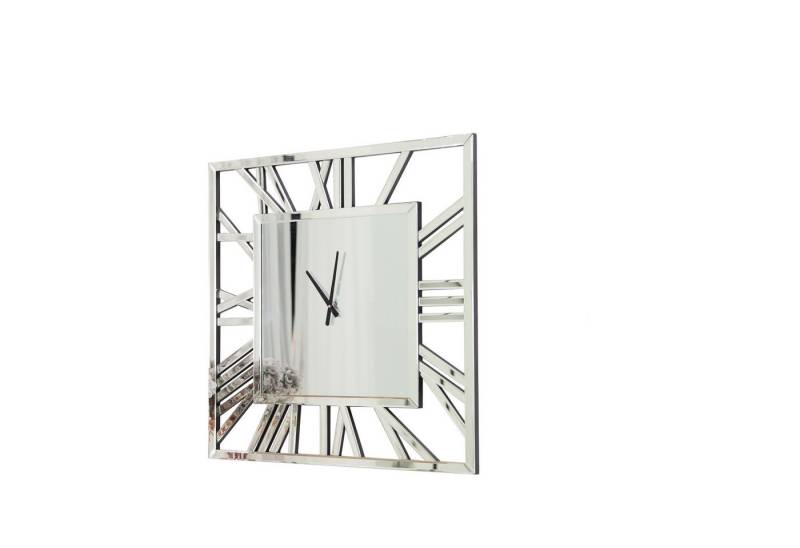 Rutaqian Wanduhr 31.5"SilberQuadratische große Wanduhr aus Glas(Ohne batterie) von Rutaqian