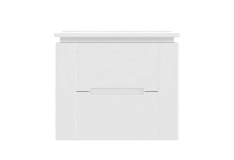 Rutaqian Waschbecken 61x46x48.5cm wandhängend Badezimmerschränk,zwei Schubladen, LED-Radarsensor-Beleuchtung,integriertes Waschbecken,weiß von Rutaqian