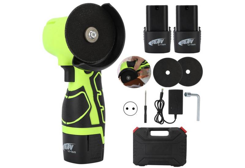 Rutaqian Winkelschleifer Mini Winkelschleifer 550W,Akku-Winkelschleifer 18 V, (1 tlg., 100mm Scheibendurchmesser, 28 mm Schnitttiefe,2 Akkus 1 Ladegerät), Professional Akku Winkelschleifer für Polieren,Schleifen und Schneiden von Rutaqian