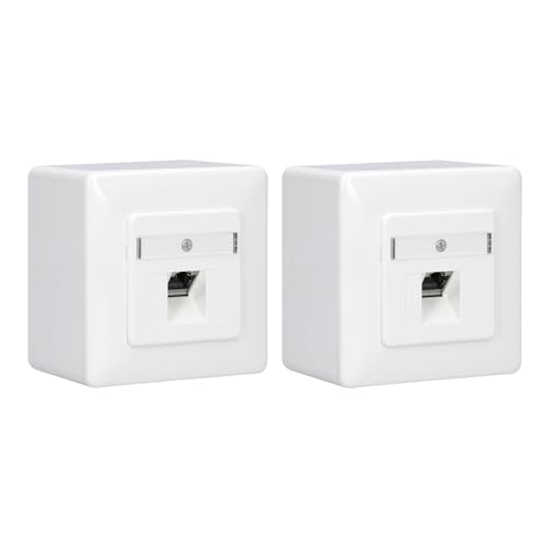 2 x Rutenbeck UAE - Cat. 6A iso Universal-Anschlussdose/Datendose/Netzwerkdose LAN mit Unterputz-Abdeckung reinweiß 136112030 + Aufputz-Gehäuse 13511503, 1-fach RJ45, 10 Gbit/s, geschirmt 2 x Rutenbeck UAE - Cat. 6A iso Universal-Anschlussdose/Datendose/Netzwerkdose LAN mit Unterputz-Abdeckung reinweiß 136112030 + Aufputz-Gehäuse 13511503, 1-fach RJ45, 10 Gbit/s, geschirmt von Rutenbeck