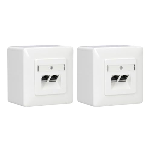 2 x Rutenbeck UAE - Cat. 6A iso Universal-Anschlussdose/Datendose/Netzwerkdose LAN mit Unterputz-Abdeckung reinweiß 136112070 + Aufputz-Gehäuse 13511503, 2-fach RJ45, 10 Gbit/s, geschirmt 2 x Rutenbeck UAE - Cat. 6A iso Universal-Anschlussdose/Datendose/Netzwerkdose LAN mit Unterputz-Abdeckung reinweiß 136112070 + Aufputz-Gehäuse 13511503, 2-fach RJ45, 10 Gbit/s, geschirmt von Rutenbeck