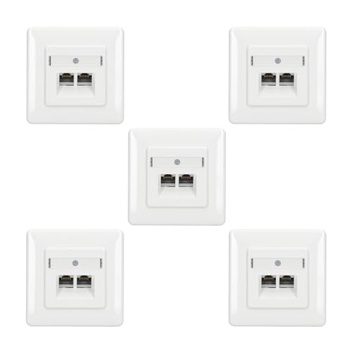 5 x Rutenbeck UAE - Cat. 6A iso Universal-Anschlussdose/Datendose/Netzwerkdose LAN mit Unterputz-Abdeckung reinweiß 136112070, 2-fach RJ45, 10 Gbit/s, geschirmt 5 x Rutenbeck UAE - Cat. 6A iso Universal-Anschlussdose/Datendose/Netzwerkdose LAN mit Unterputz-Abdeckung reinweiß 136112070, 2-fach RJ45, 10 Gbit/s, geschirmt von Rutenbeck