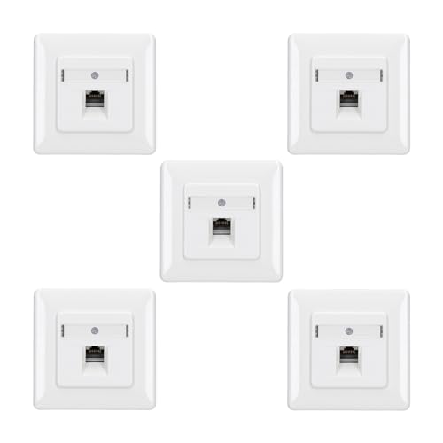 5 x Rutenbeck UAE - Cat. 6A iso Universal-Anschlussdose/Datendose/Netzwerkdose LAN mit Unterputz-Abdeckung reinweiß 136112030, 1-fach RJ45, 10 Gbit/s, geschirmt 5 x Rutenbeck UAE - Cat. 6A iso Universal-Anschlussdose/Datendose/Netzwerkdose LAN mit Unterputz-Abdeckung reinweiß 136112030, 1-fach RJ45, 10 Gbit/s, geschirmt von Rutenbeck