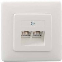 Rutenbeck UAE 2x8(8) Up rw Netzwerkdose Unterputz Einsatz mit Zentralplatte und Rahmen CAT 3 Reinwei von Rutenbeck