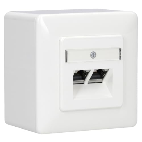 Rutenbeck UAE - Cat. 6A iso Universal-Anschlussdose/Datendose/Netzwerkdose LAN mit Unterputz-Abdeckung reinweiß 136112070 + Aufputz-Gehäuse 13511503, 2-fach RJ45, 10 Gbit/s, geschirmt Rutenbeck UAE - Cat. 6A iso Universal-Anschlussdose/Datendose/Netzwerkdose LAN mit Unterputz-Abdeckung reinweiß 136112070 + Aufputz-Gehäuse 13511503, 2-fach RJ45, 10 Gbit/s, geschirmt von Rutenbeck